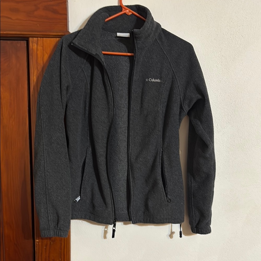 Columbia Gray Ski Snow Jacket with High Collar